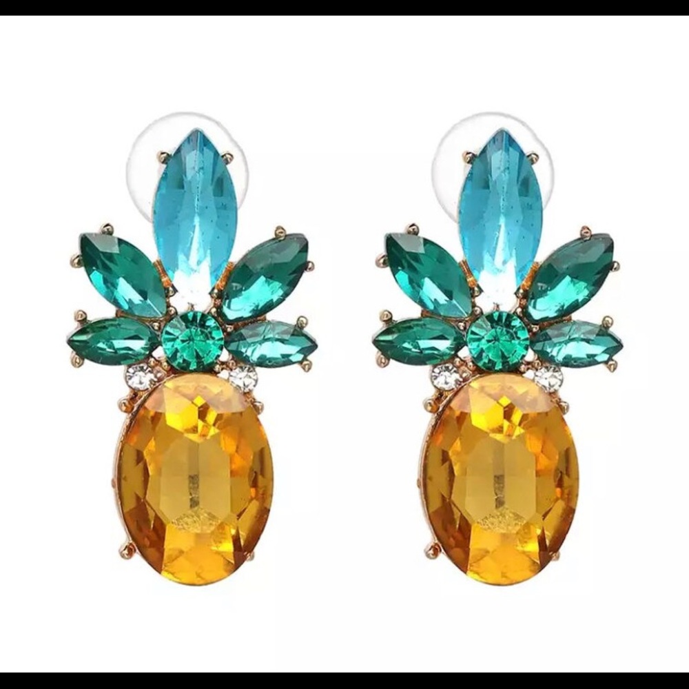 Pineapple Statement Earrings, Tropical Earrings, Beach Earrings, Cruise Earrings